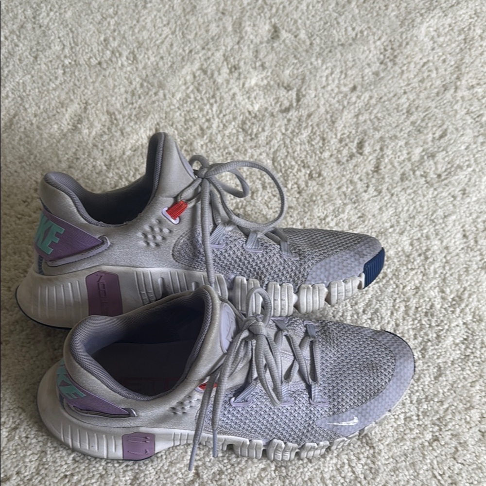 Nike Gray and Purple Athletic Shoes